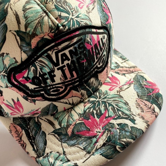 Vans Off The Wall Classic Unisex Snap Back Trucker Hat Hawaiian Tropical Floral - Picture 8 of 11